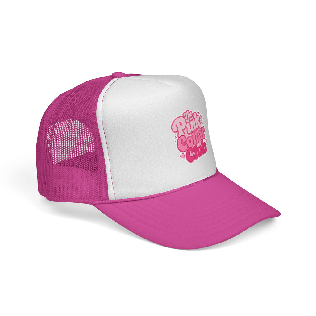 The Pink Collar Club Trucker Hat – Retro Pink Logo Mesh Cap
