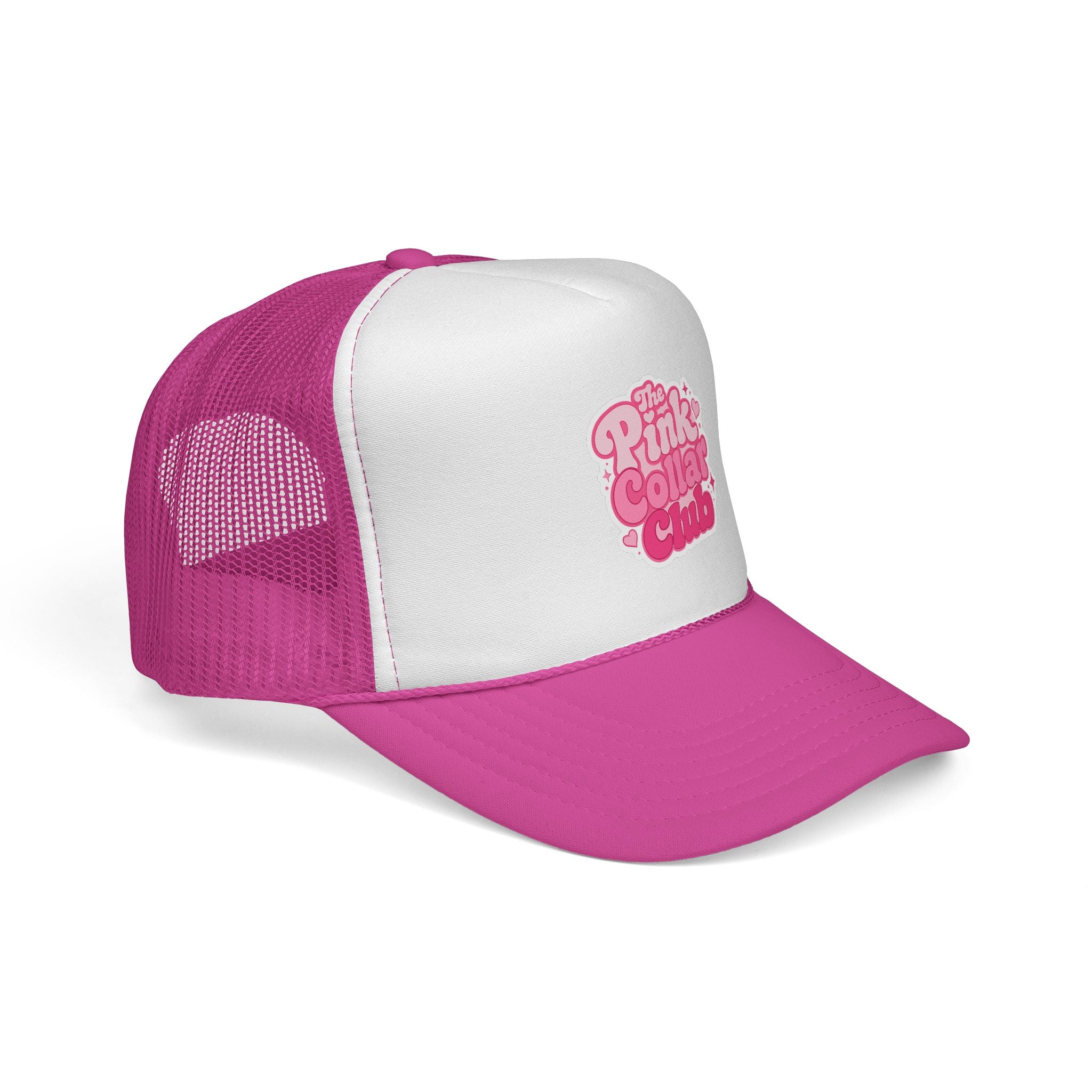 The Pink Collar Club Trucker Hat – Retro Pink Logo Mesh Cap