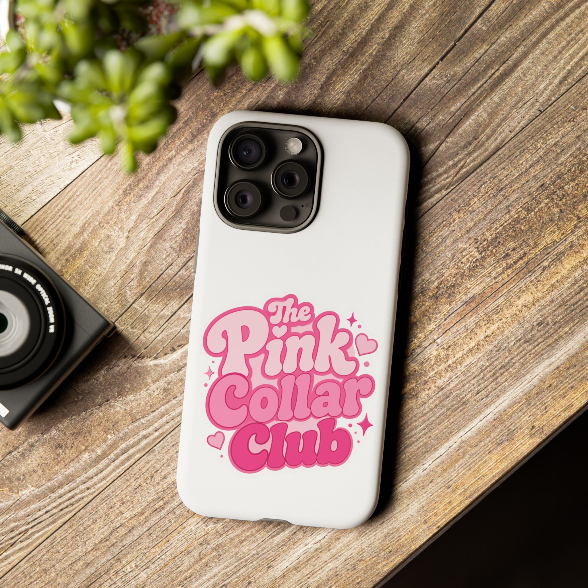 The Pink Collar Club Phone Case — iPhone Cute Retro Pink Graphic Tough Case