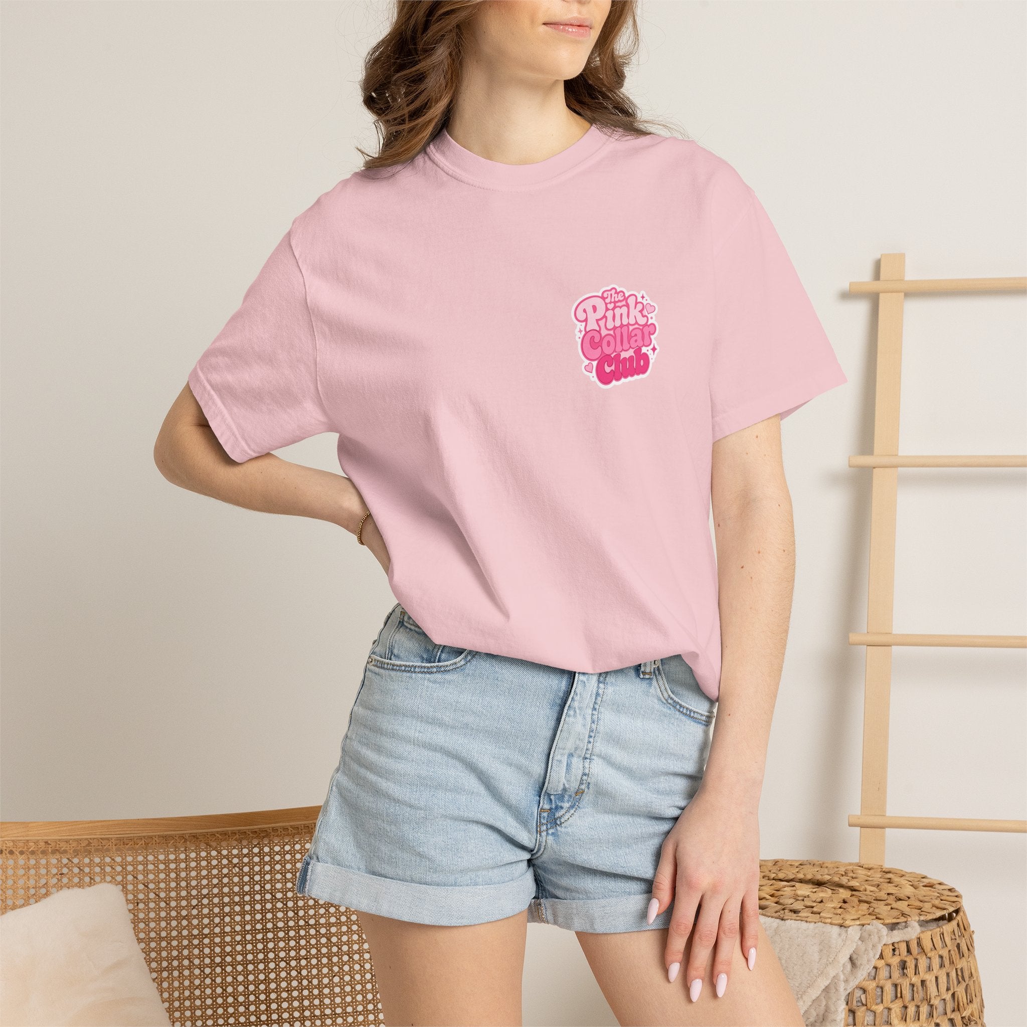 Pink Collar Club T-Shirt – Retro Cute Beauty Graphic Tee