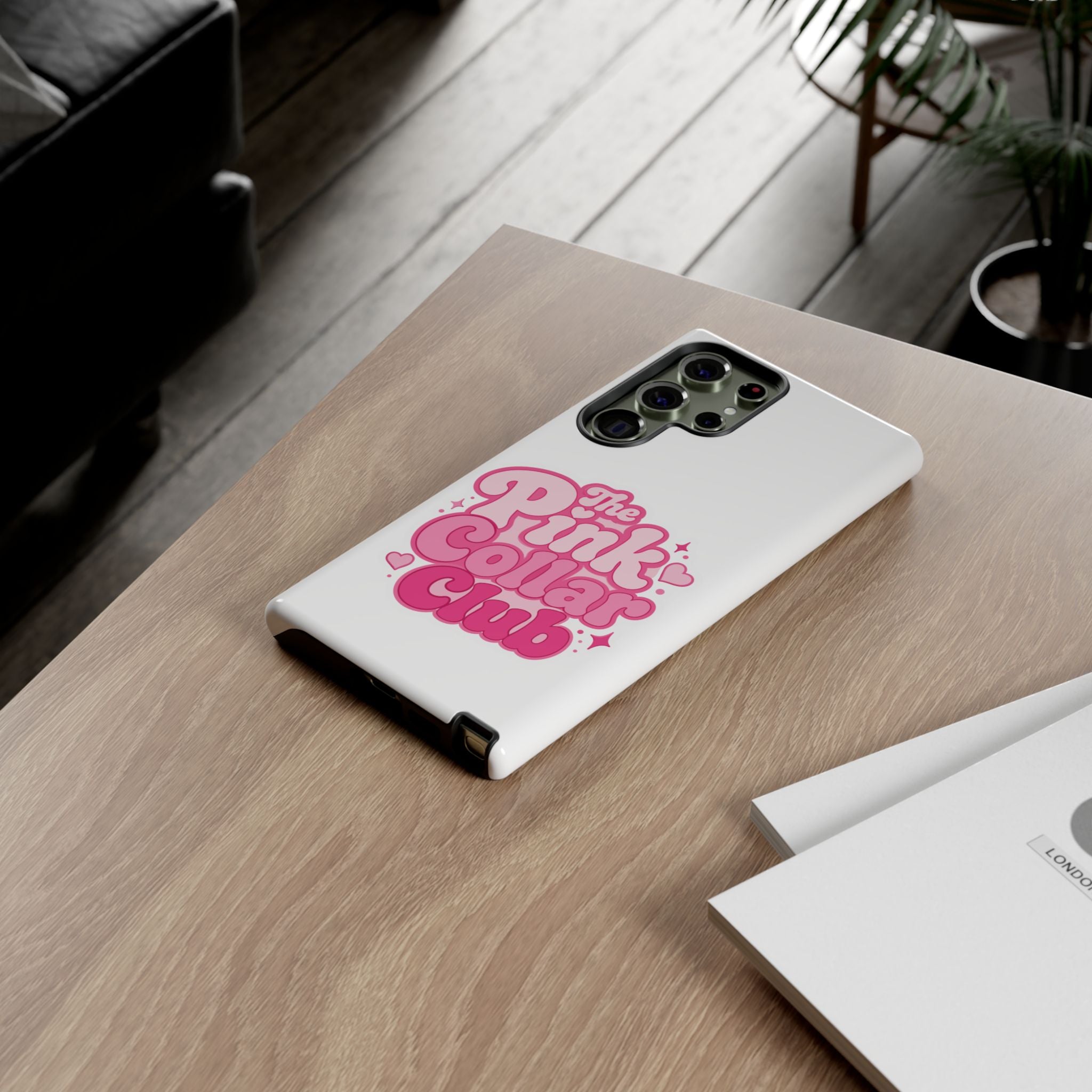 The Pink Collar Club Phone Case — Samsung Galaxy Cute Retro Pink Graphic Tough Case
