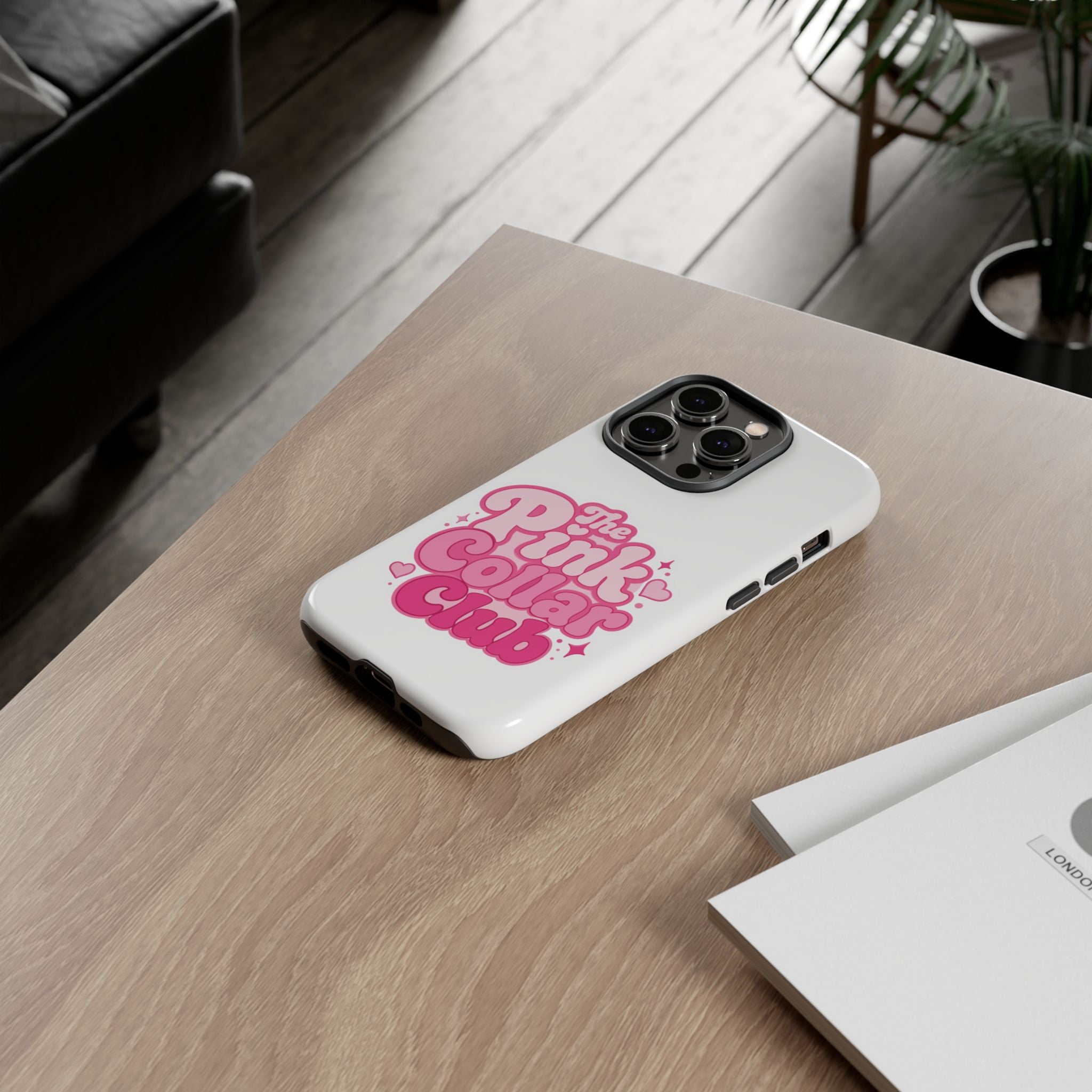The Pink Collar Club Phone Case — iPhone Cute Retro Pink Graphic Tough Case