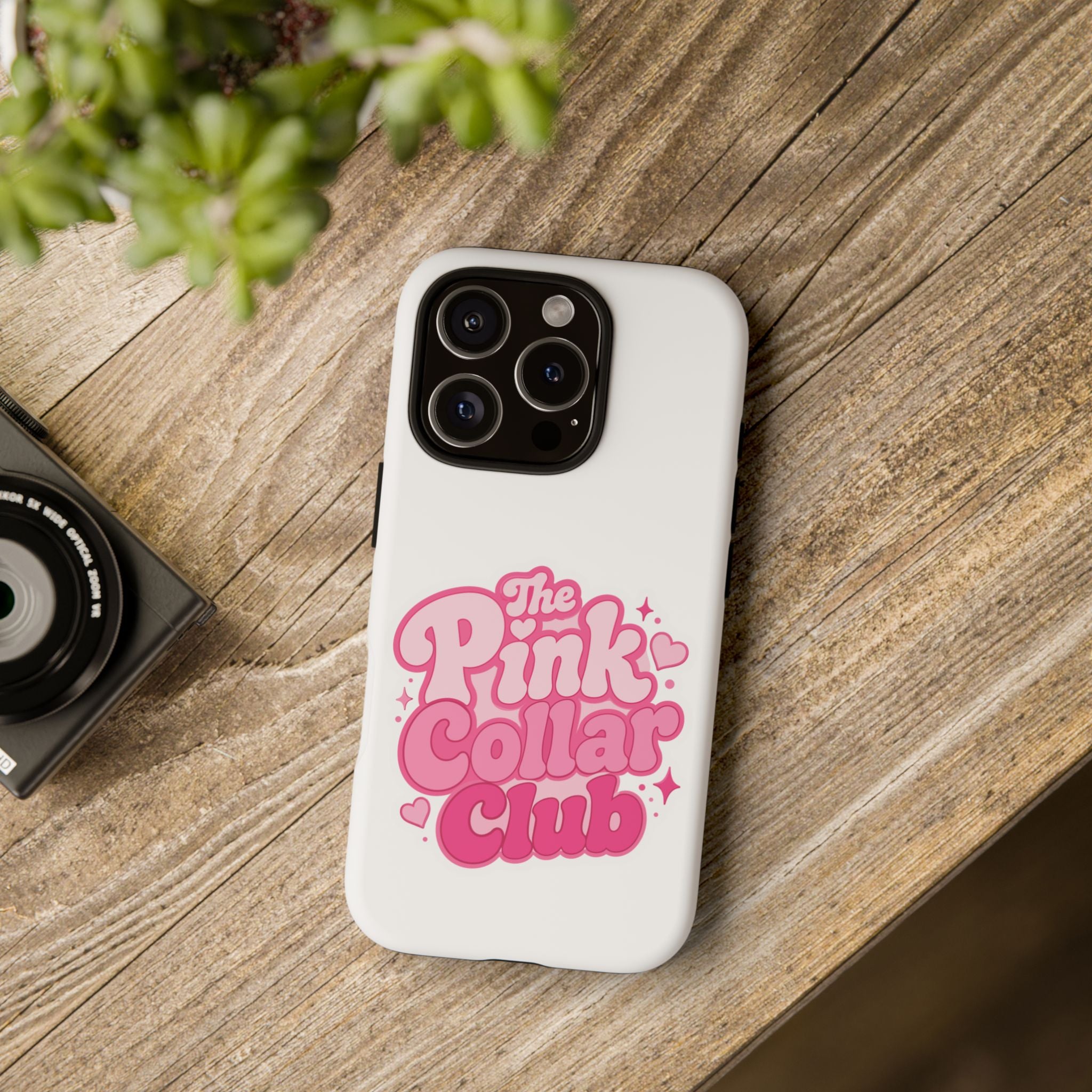 The Pink Collar Club Phone Case — iPhone Cute Retro Pink Graphic Tough Case