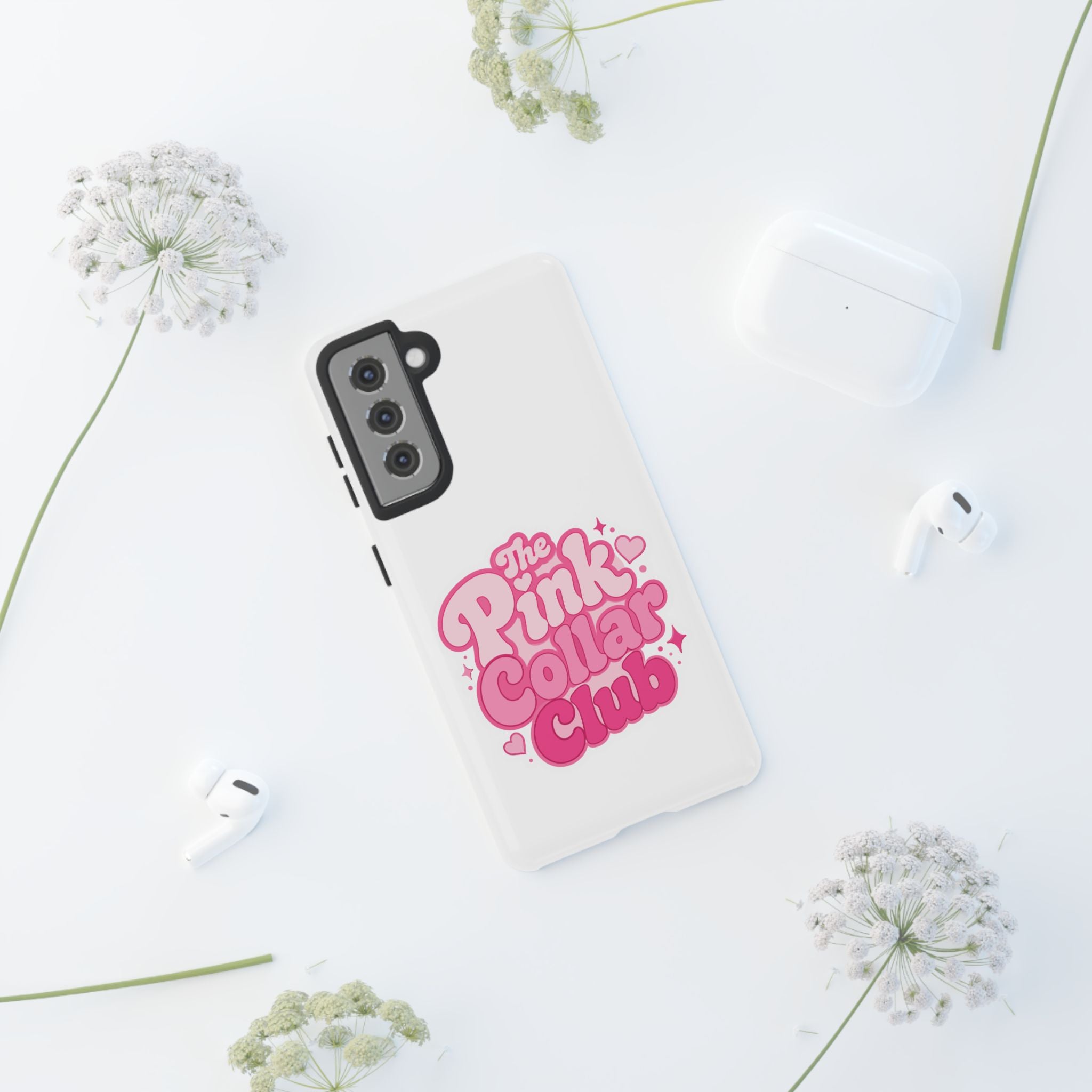 The Pink Collar Club Phone Case — Samsung Galaxy Cute Retro Pink Graphic Tough Case