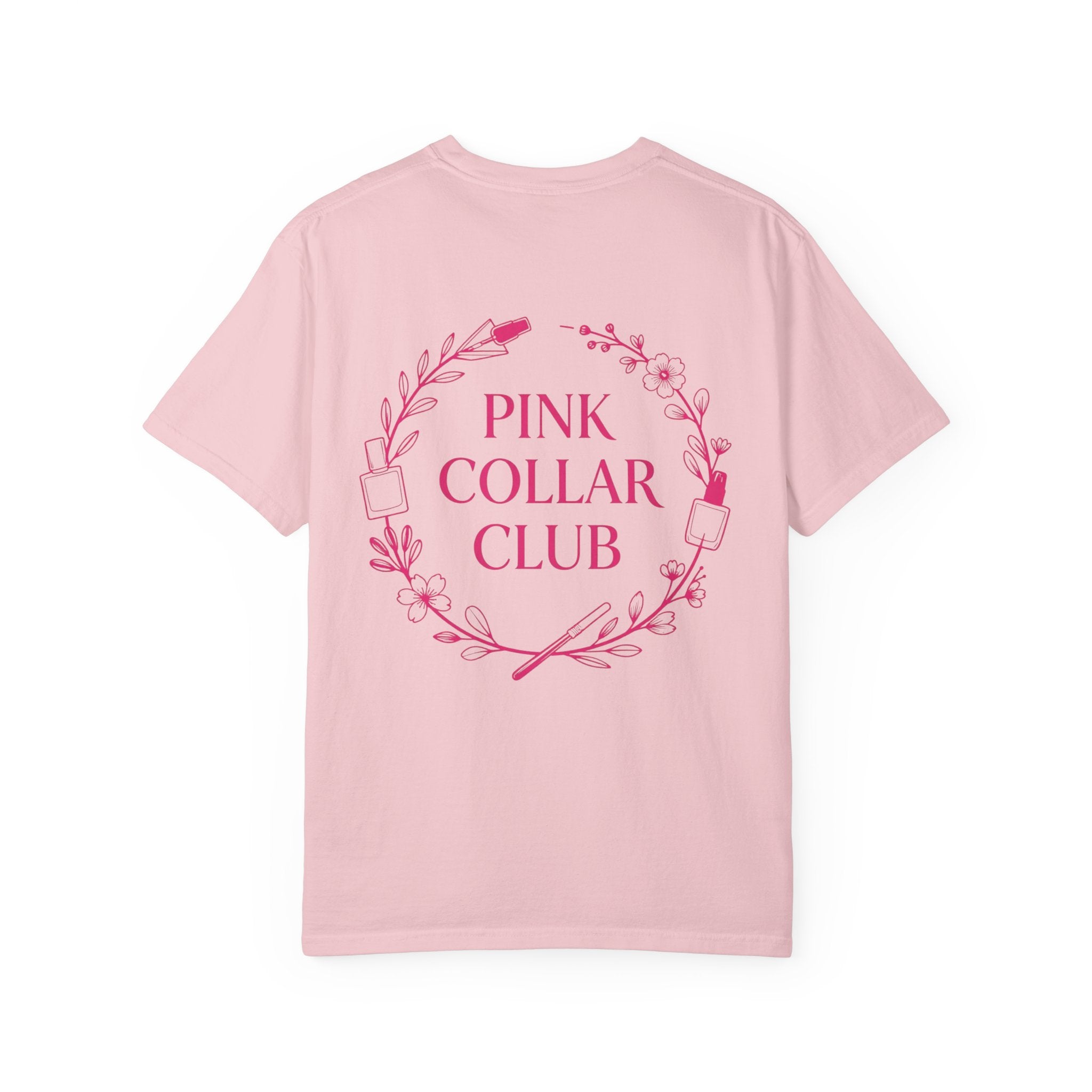 Pink Collar Club T-Shirt — Feminine Floral Nail Tee