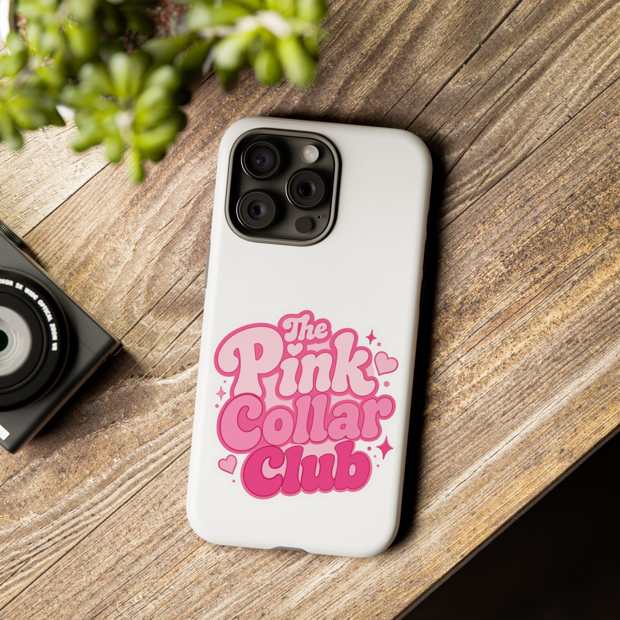 The Pink Collar Club Phone Case — iPhone Cute Retro Pink Graphic Tough Case
