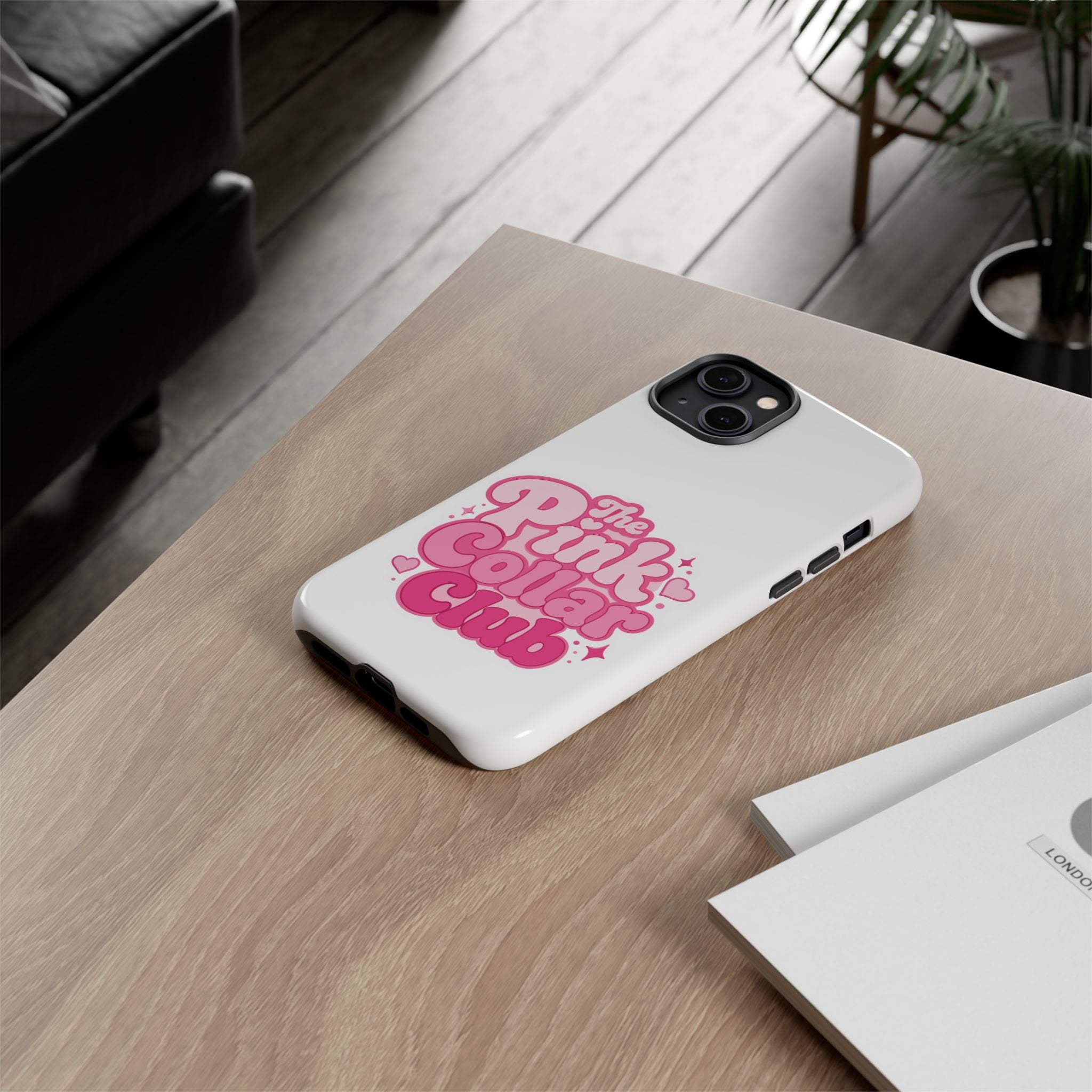 The Pink Collar Club Phone Case — iPhone Cute Retro Pink Graphic Tough Case
