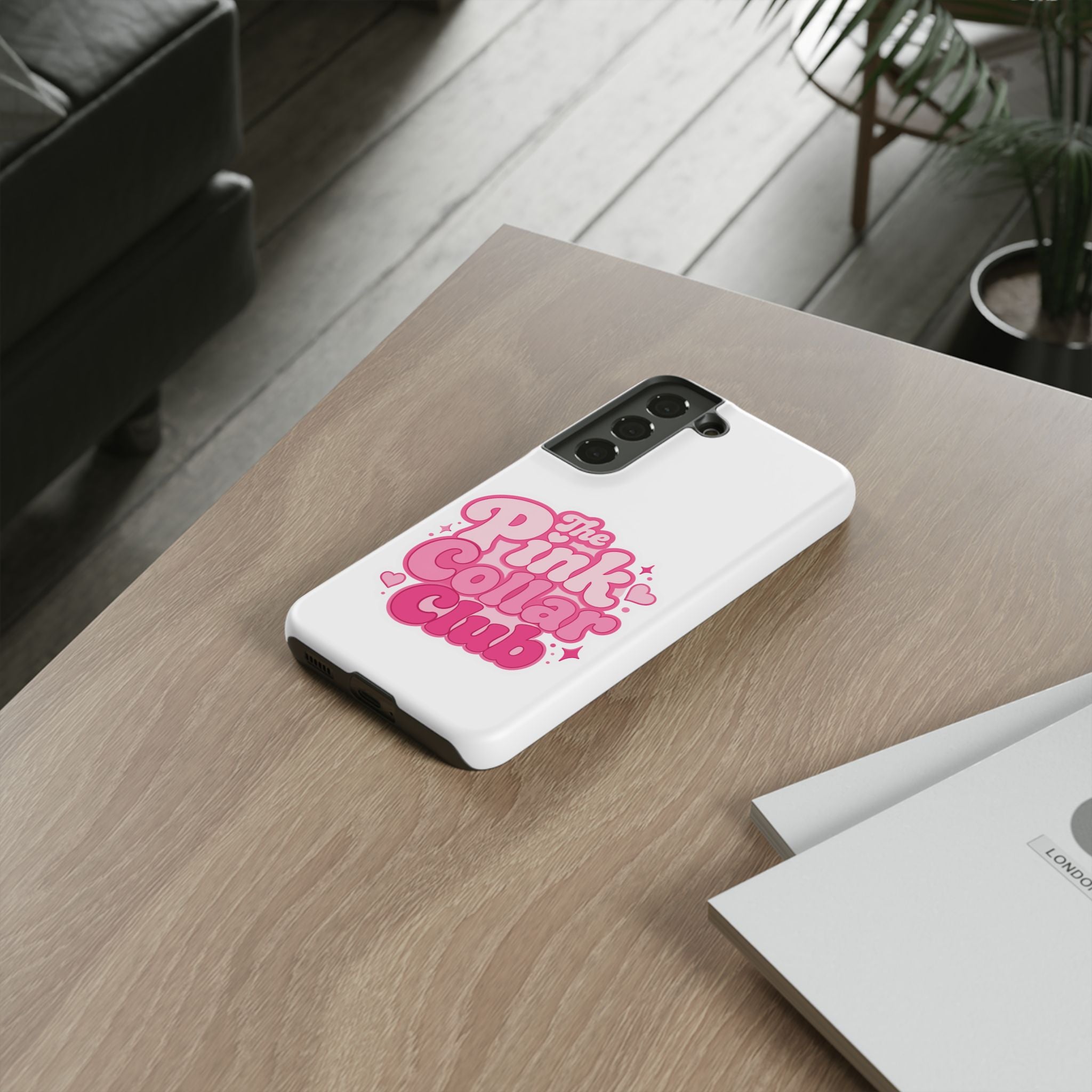 The Pink Collar Club Phone Case — Samsung Galaxy Cute Retro Pink Graphic Tough Case