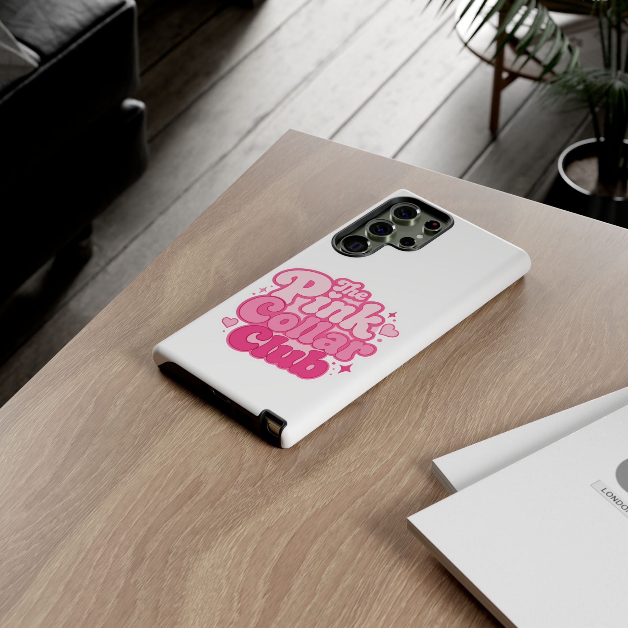 The Pink Collar Club Phone Case — Samsung Galaxy Cute Retro Pink Graphic Tough Case