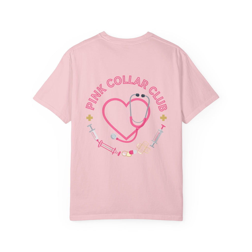 T-Shirt — Pink Collar Club Nurse Heart Stethoscope Design