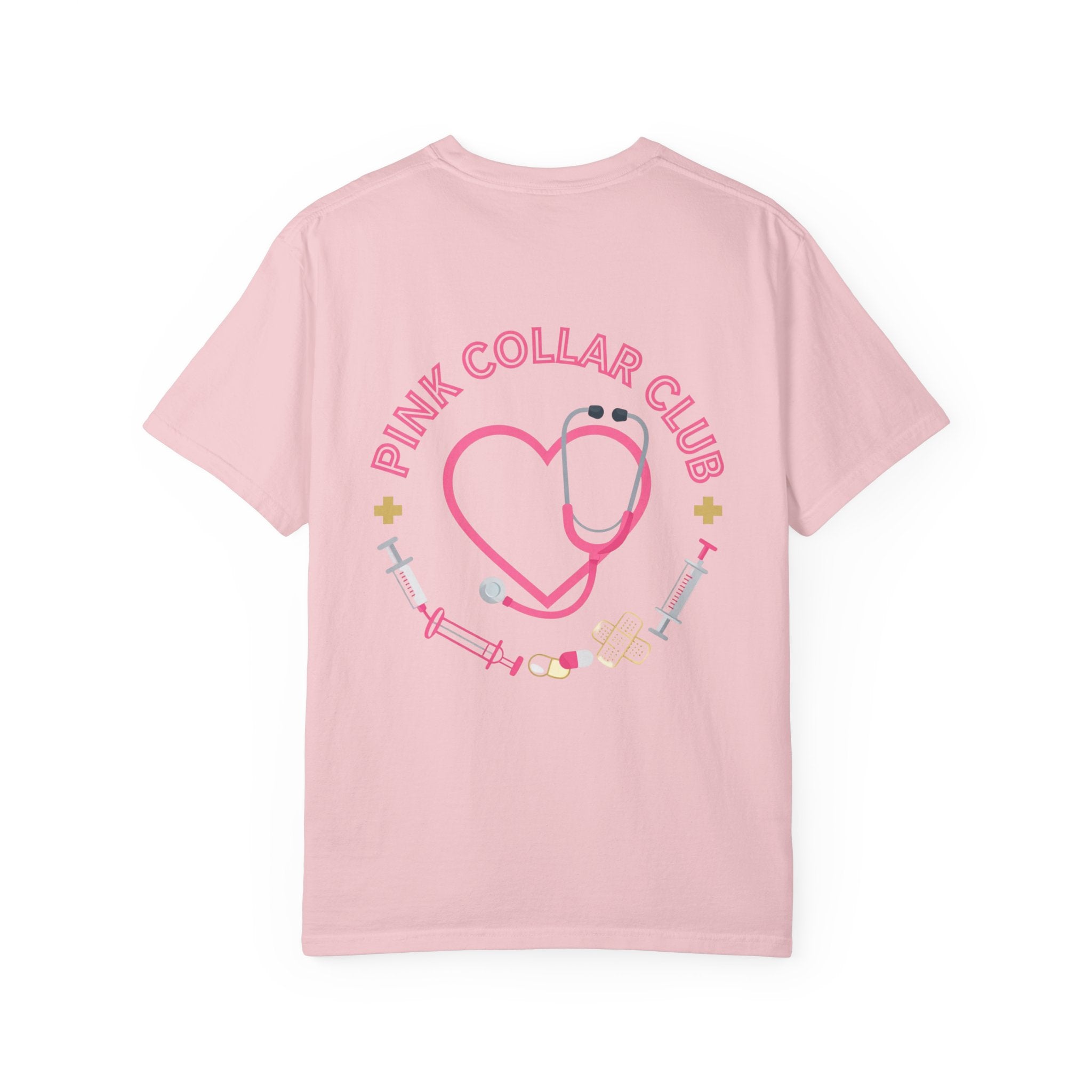 T-Shirt — Pink Collar Club Nurse Heart Stethoscope Design