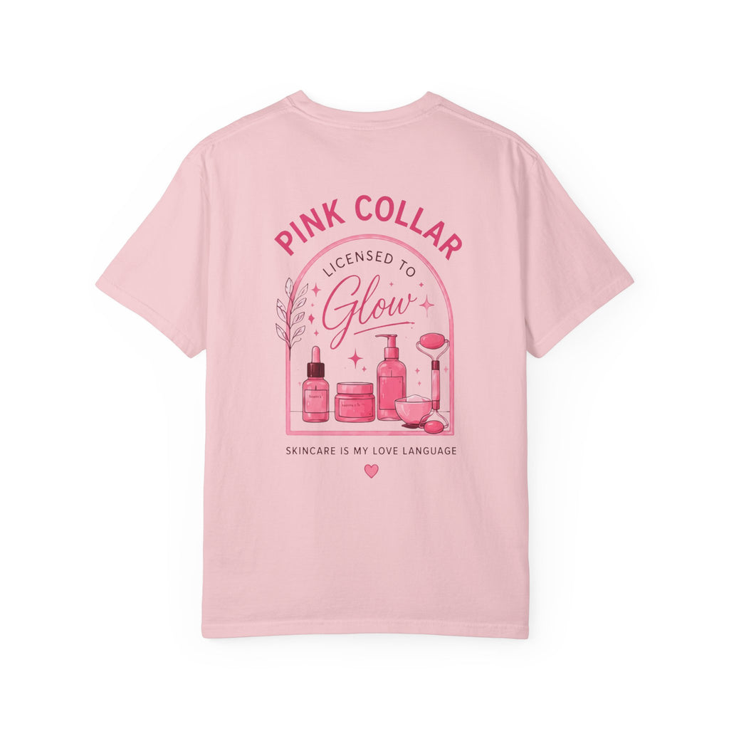 Pink Collar Glow T-Shirt — Skincare Cosmetic Graphic Tee