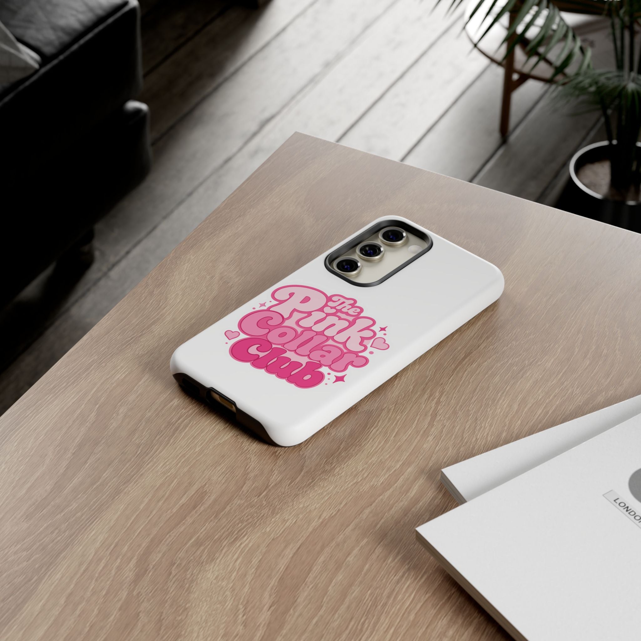 The Pink Collar Club Phone Case — Samsung Galaxy Cute Retro Pink Graphic Tough Case