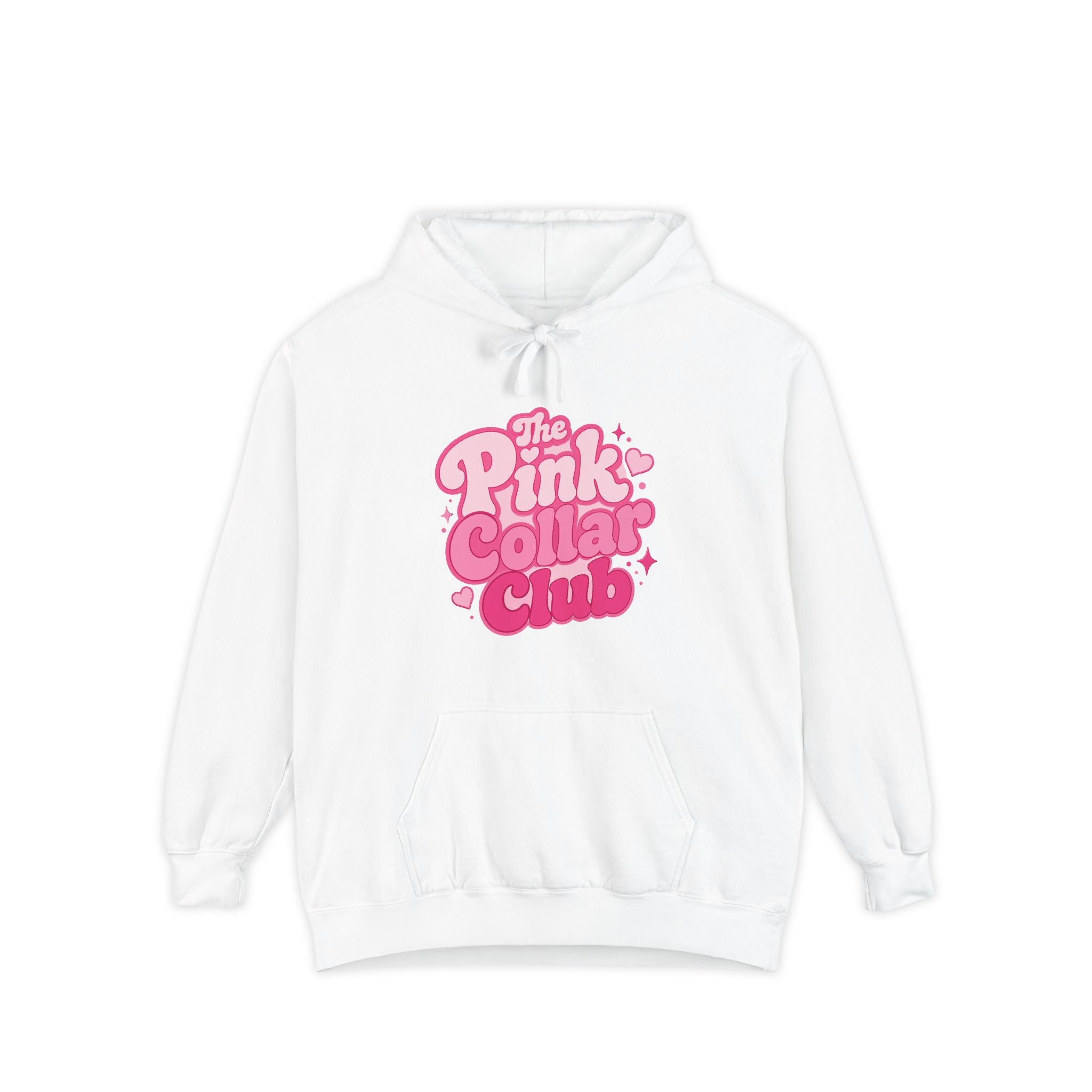 Pink Collar Club Hoodie — Retro Pink Graphic Pullover