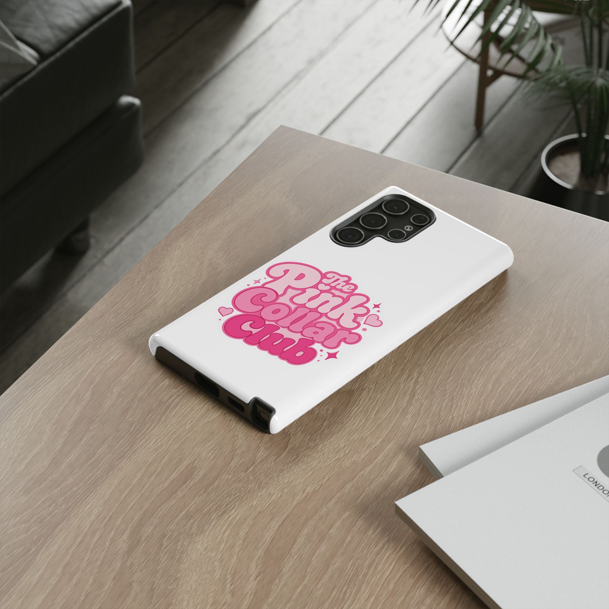 The Pink Collar Club Phone Case — Samsung Galaxy Cute Retro Pink Graphic Tough Case