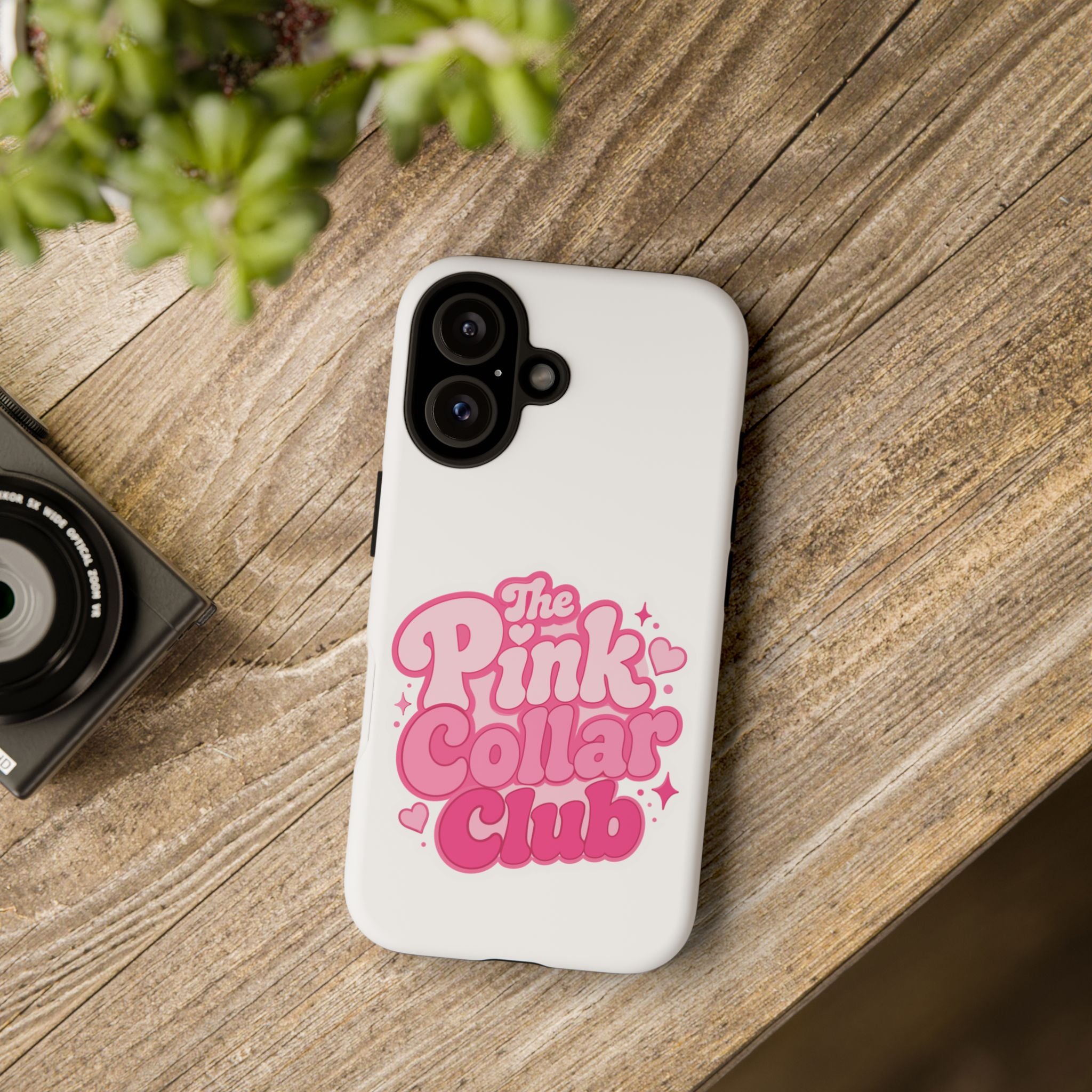 The Pink Collar Club Phone Case — iPhone Cute Retro Pink Graphic Tough Case