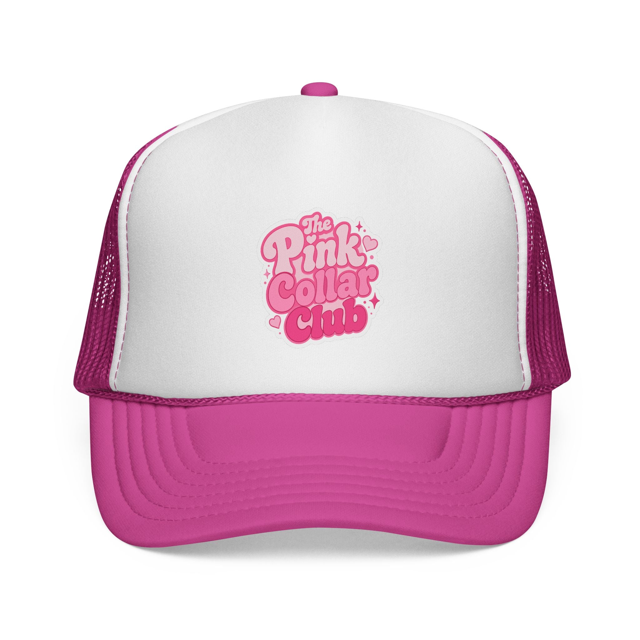 The Pink Collar Club Trucker Hat – Retro Pink Logo Mesh Cap