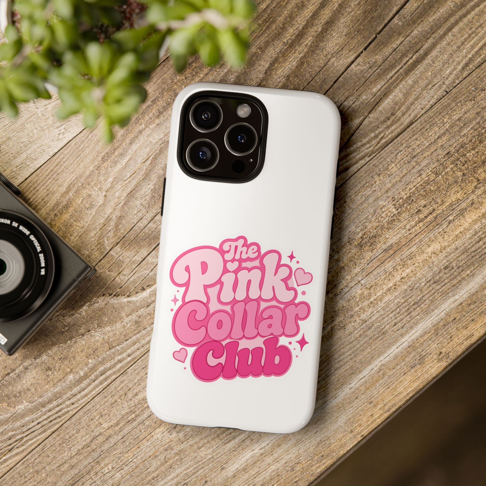 The Pink Collar Club Phone Case — iPhone Cute Retro Pink Graphic Tough Case