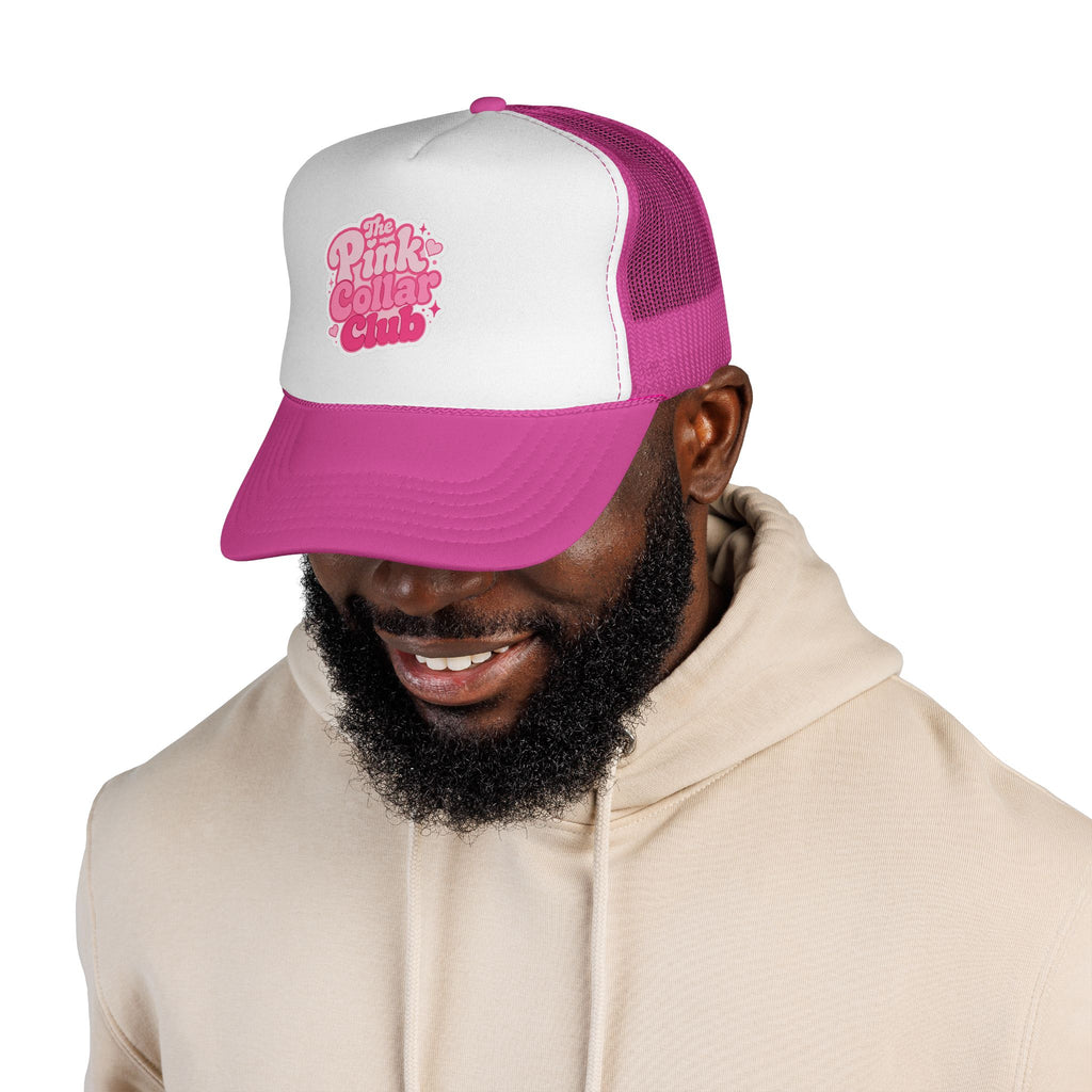 The Pink Collar Club Trucker Hat – Retro Pink Logo Mesh Cap