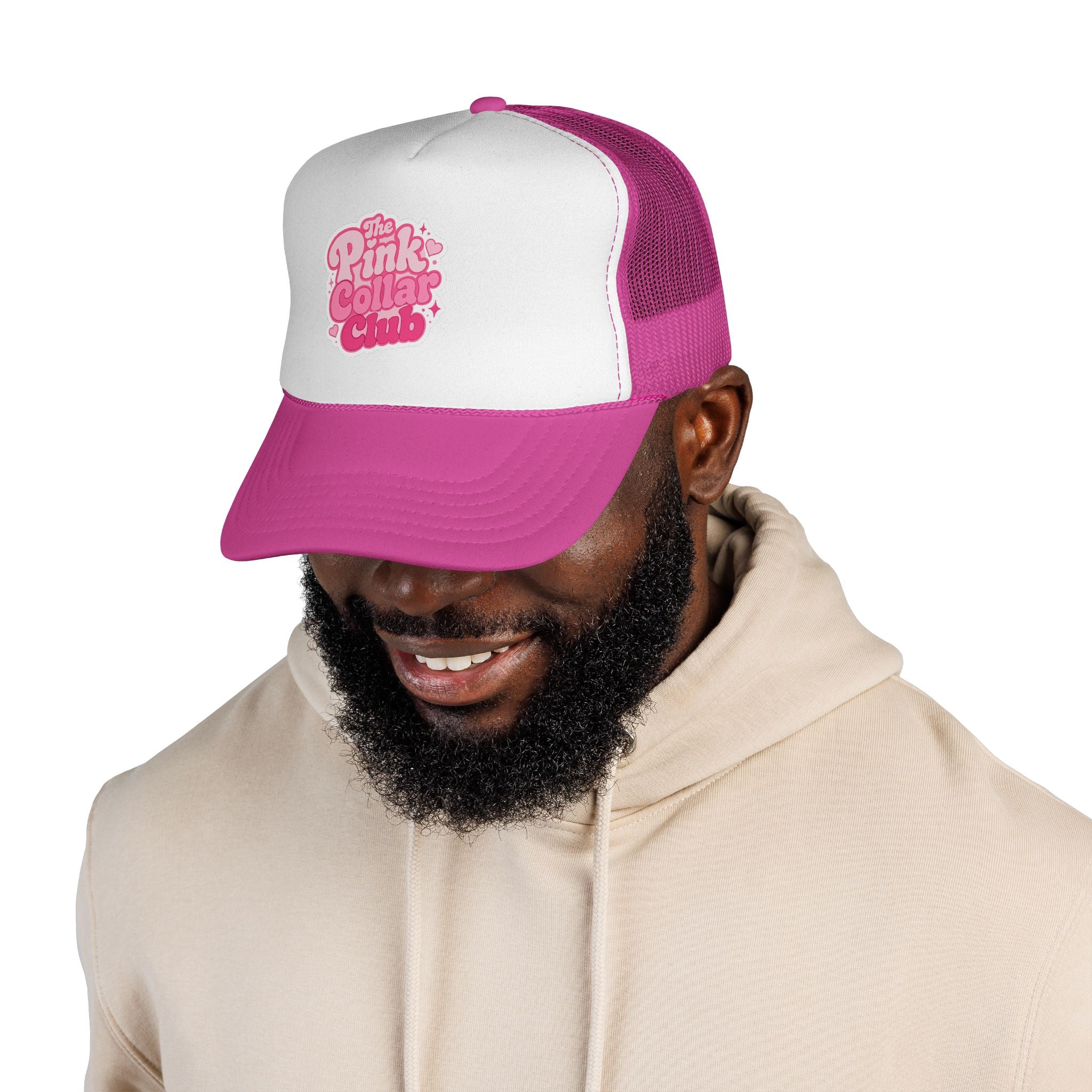 The Pink Collar Club Trucker Hat – Retro Pink Logo Mesh Cap