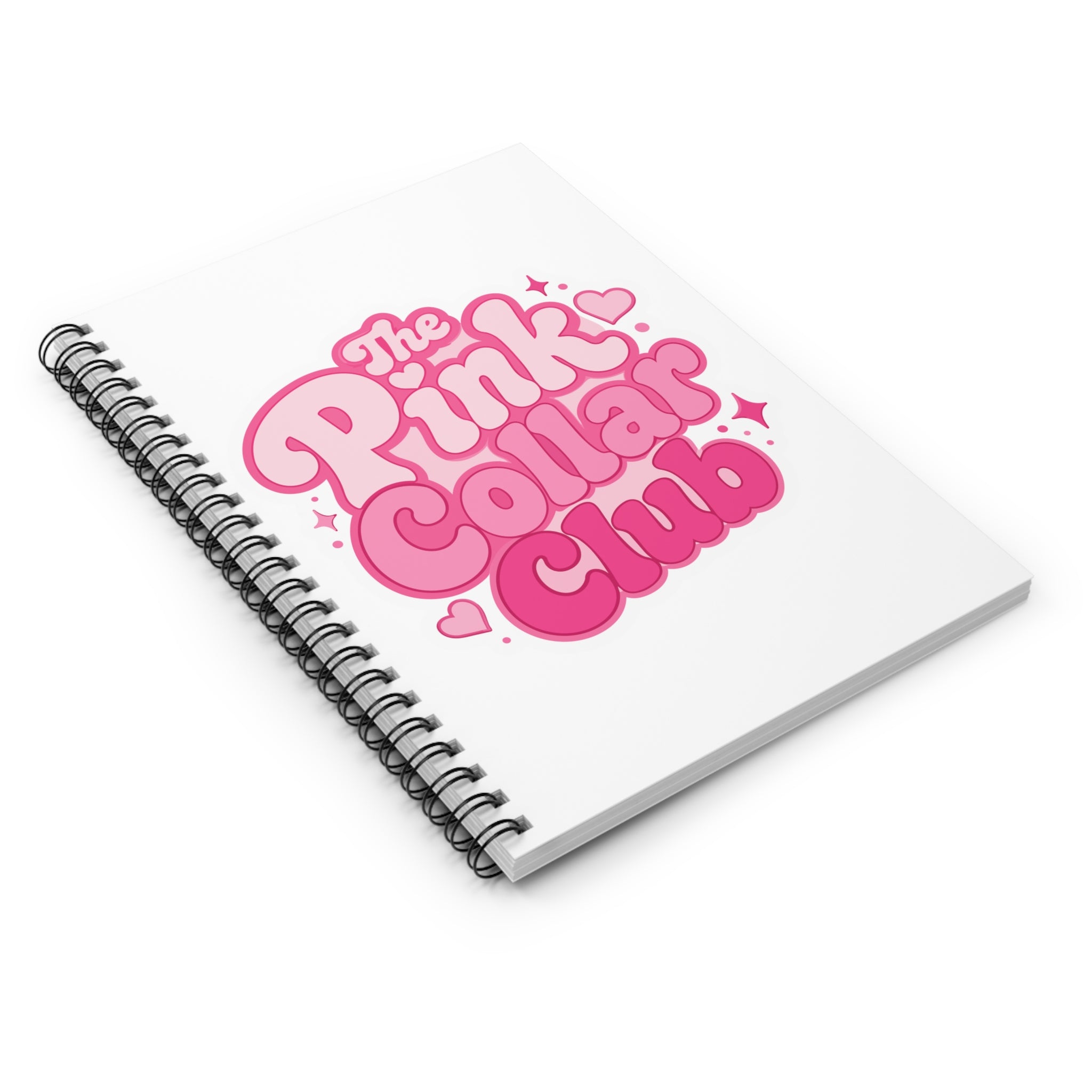 The Pink Collar Club Spiral Notebook — Cute Pink Retro Journal (Ruled)