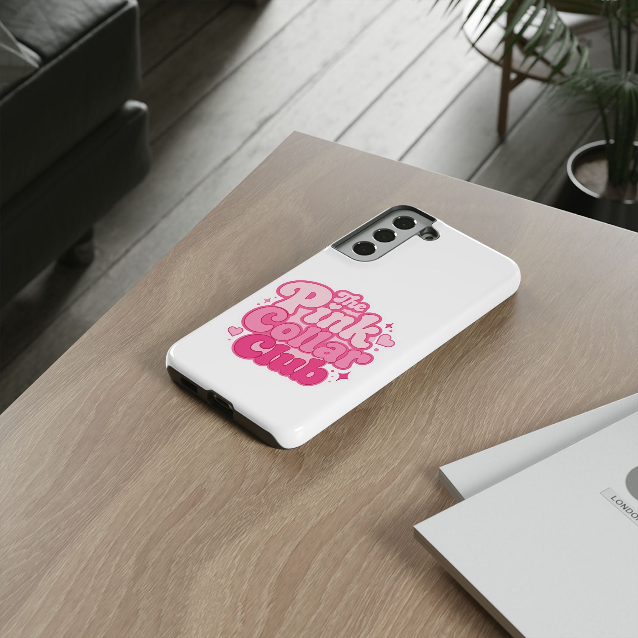 The Pink Collar Club Phone Case — Samsung Galaxy Cute Retro Pink Graphic Tough Case