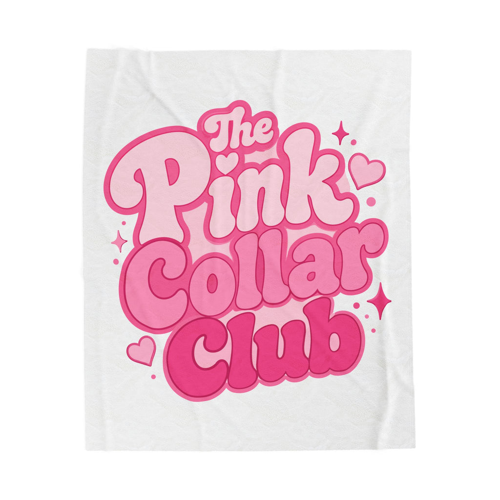 Velveteen Blanket — "The Pink Collar Club" Plush Throw for Cozy Gifts & Self-Care