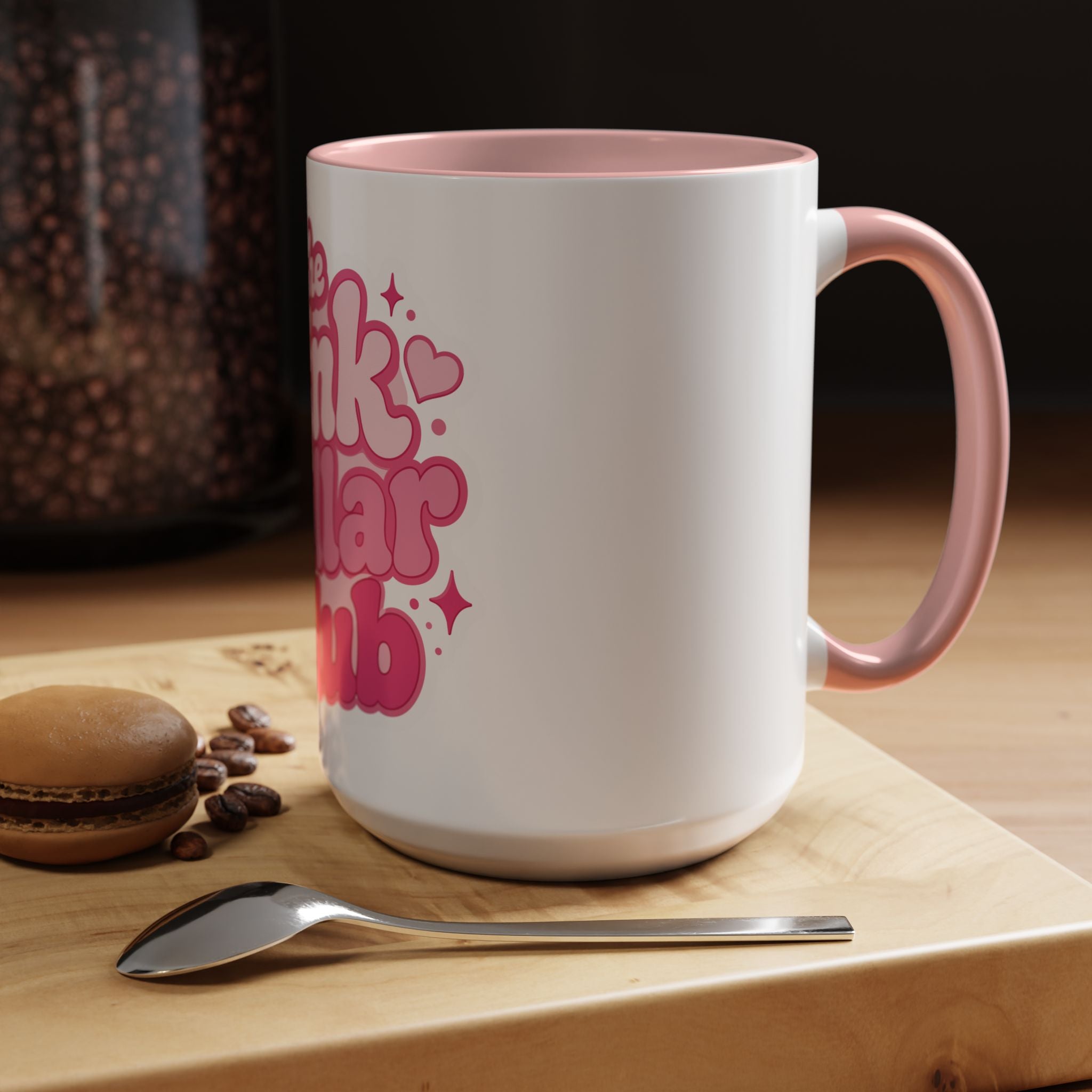 The Pink Collar Club Accent Coffee Mug — Cute Feminine Pink Typography 11/15oz