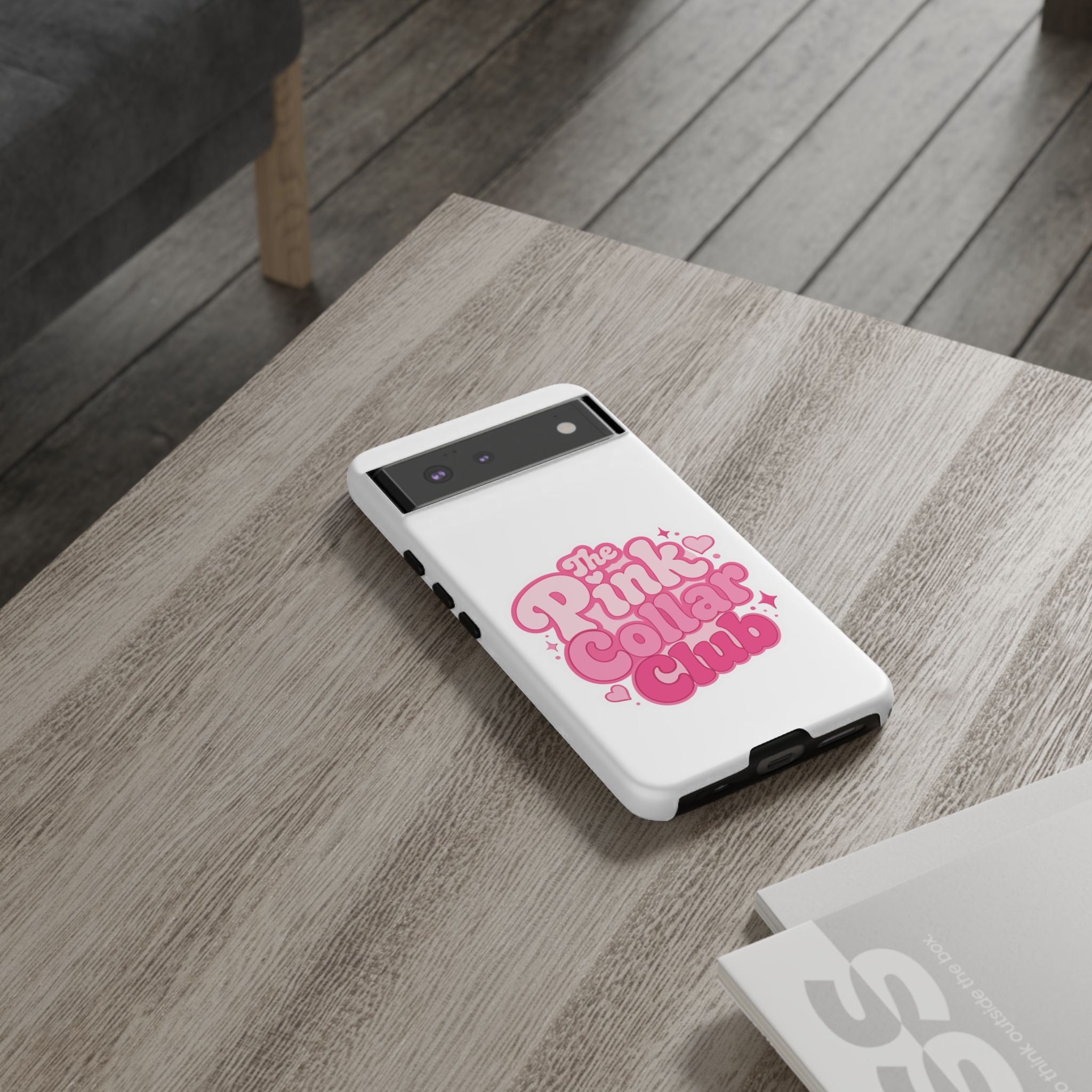 The Pink Collar Club Phone Case — Google Pixel Cute Retro Pink Graphic Tough Case