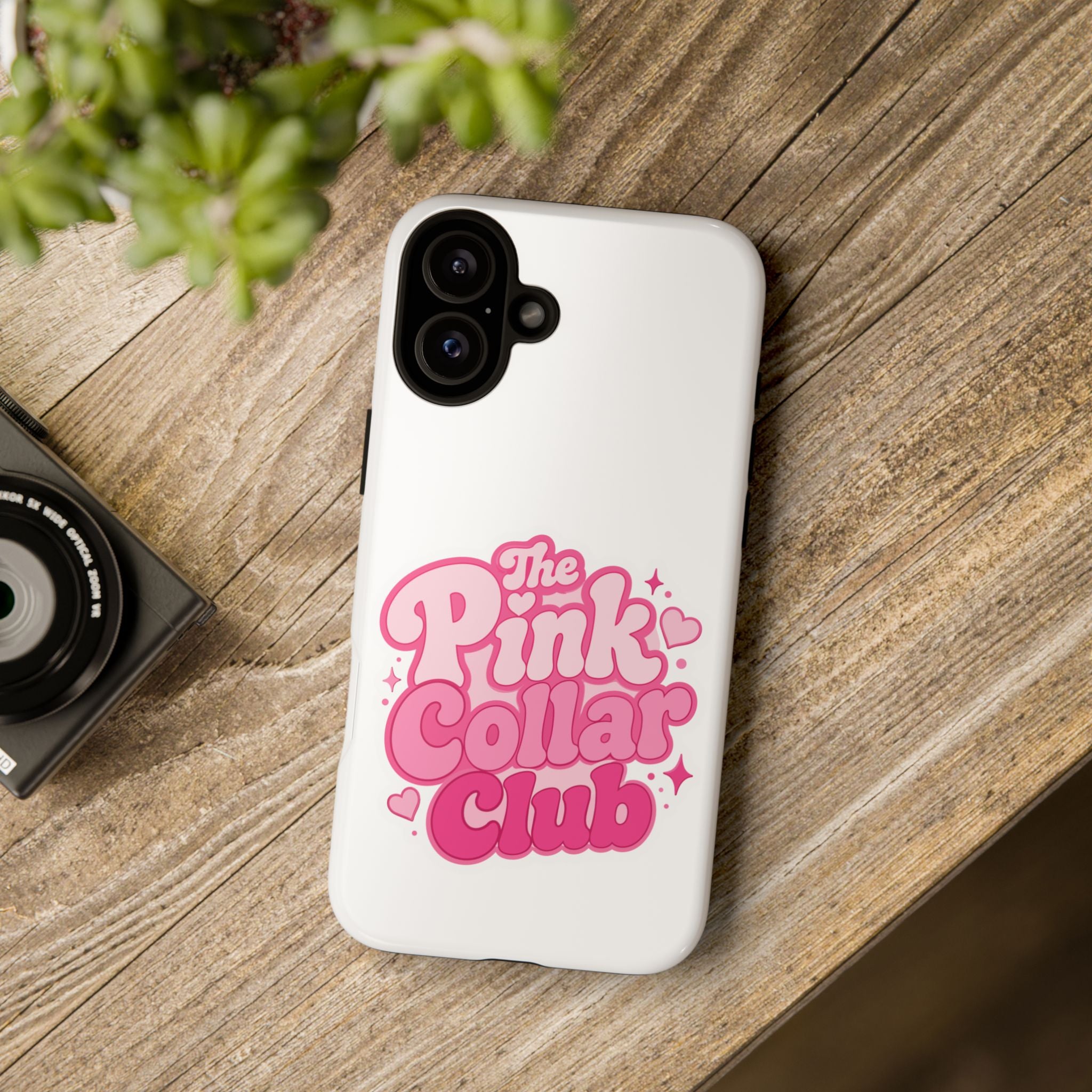 The Pink Collar Club Phone Case — iPhone Cute Retro Pink Graphic Tough Case