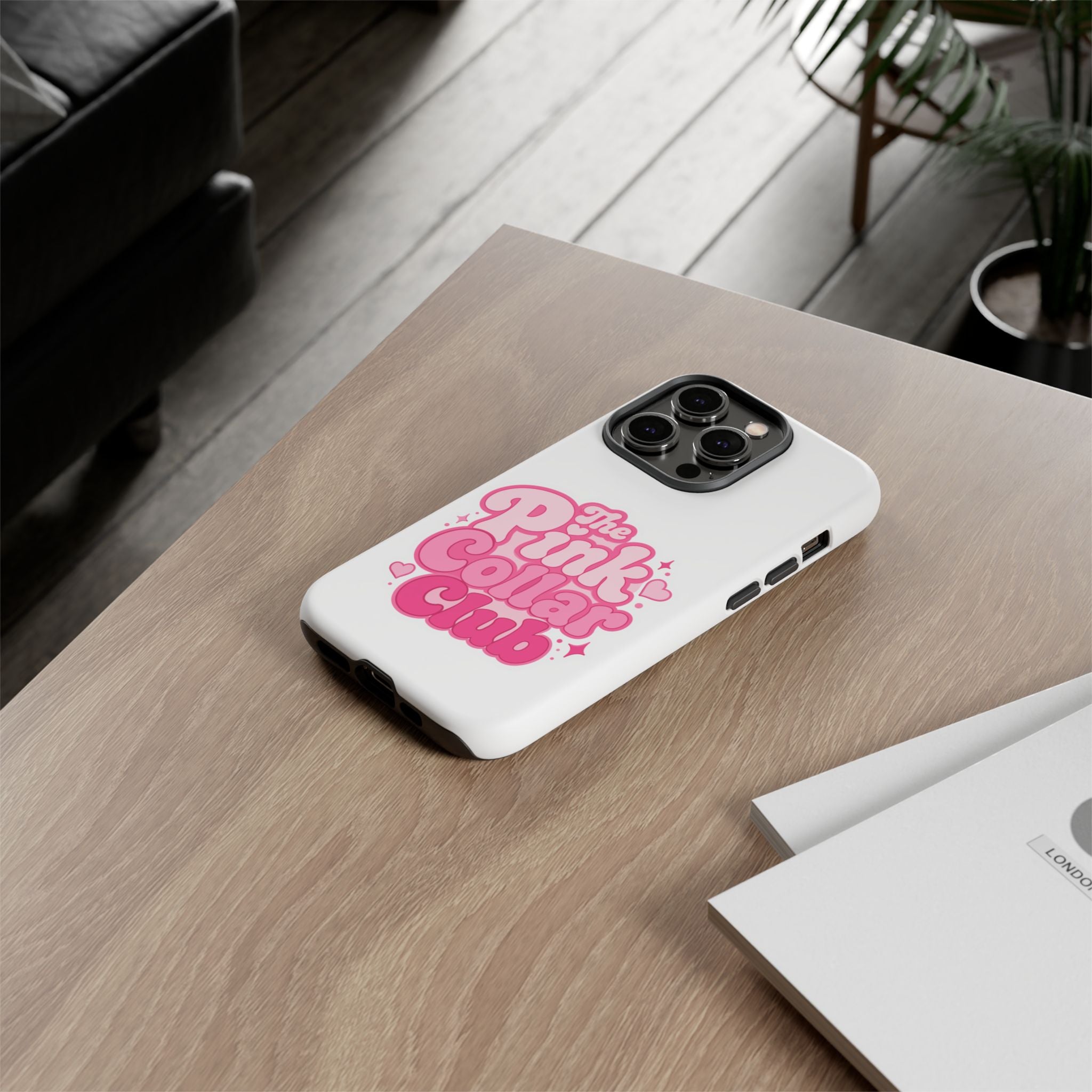 The Pink Collar Club Phone Case — iPhone Cute Retro Pink Graphic Tough Case