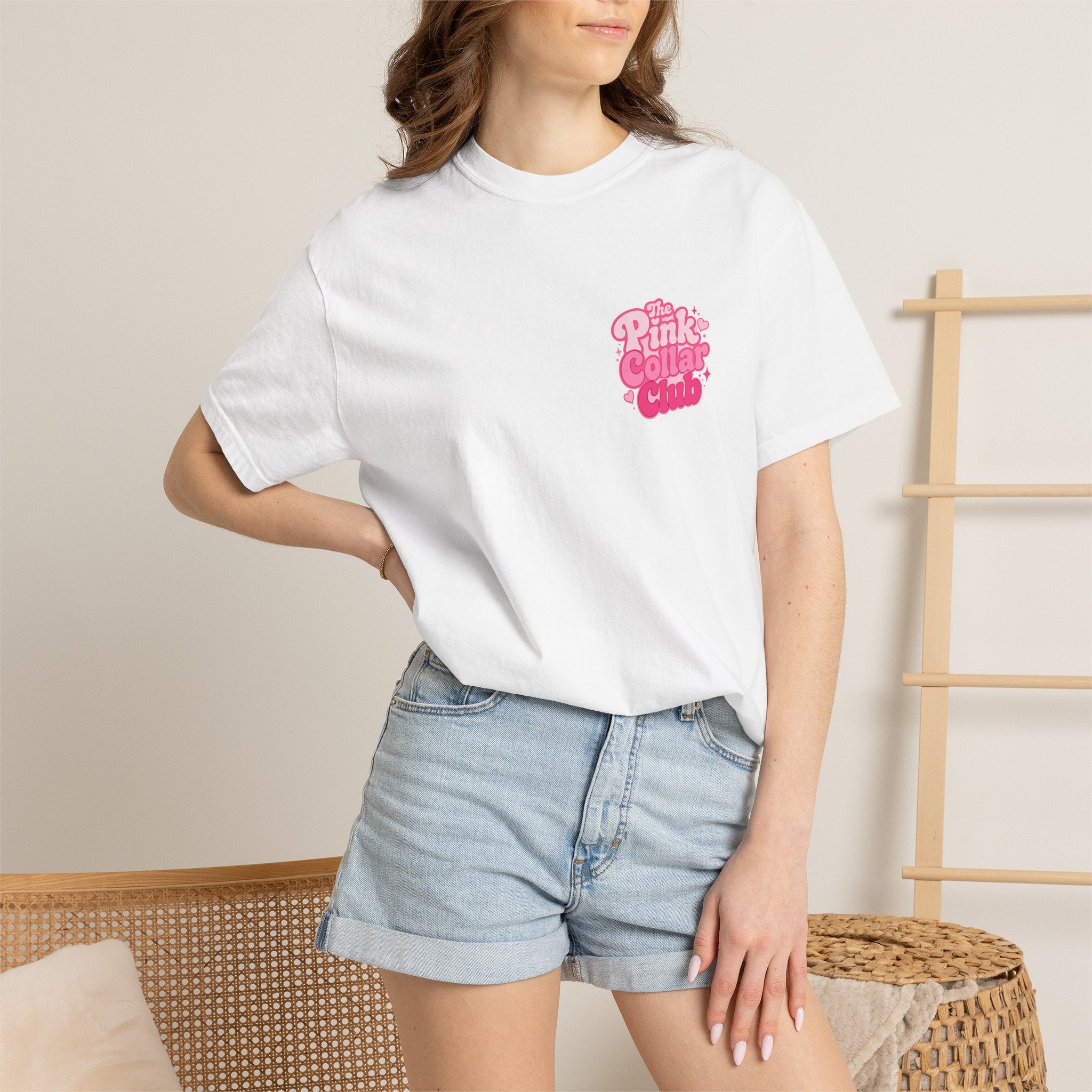 T-Shirt - Pink Collar Club Skincare Tee (“skin is our superpower”)