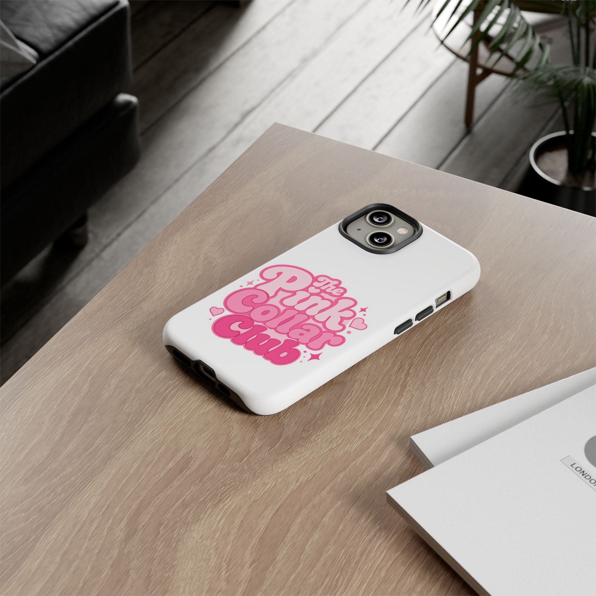 The Pink Collar Club Phone Case — iPhone Cute Retro Pink Graphic Tough Case