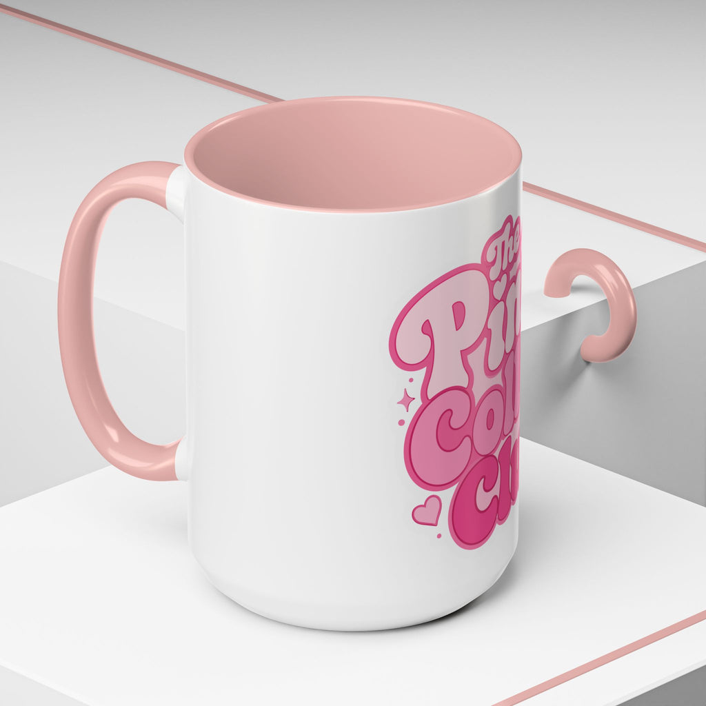 The Pink Collar Club Accent Coffee Mug — Cute Feminine Pink Typography 11/15oz