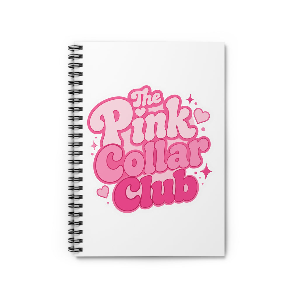 The Pink Collar Club Spiral Notebook — Cute Pink Retro Journal (Ruled)