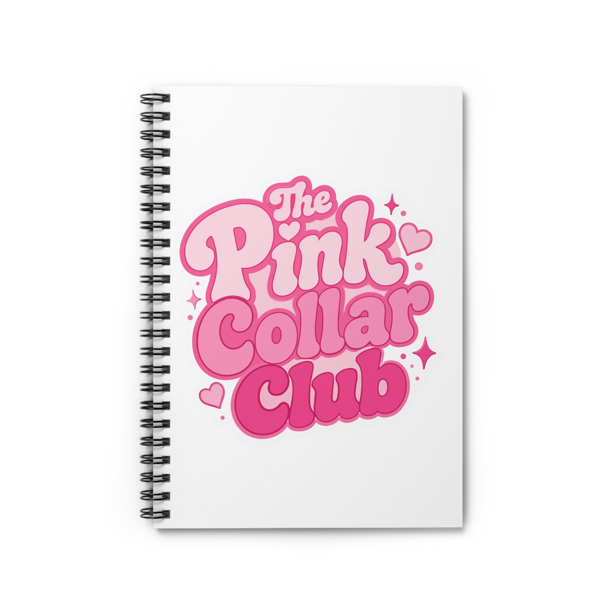 The Pink Collar Club Spiral Notebook — Cute Pink Retro Journal (Ruled)