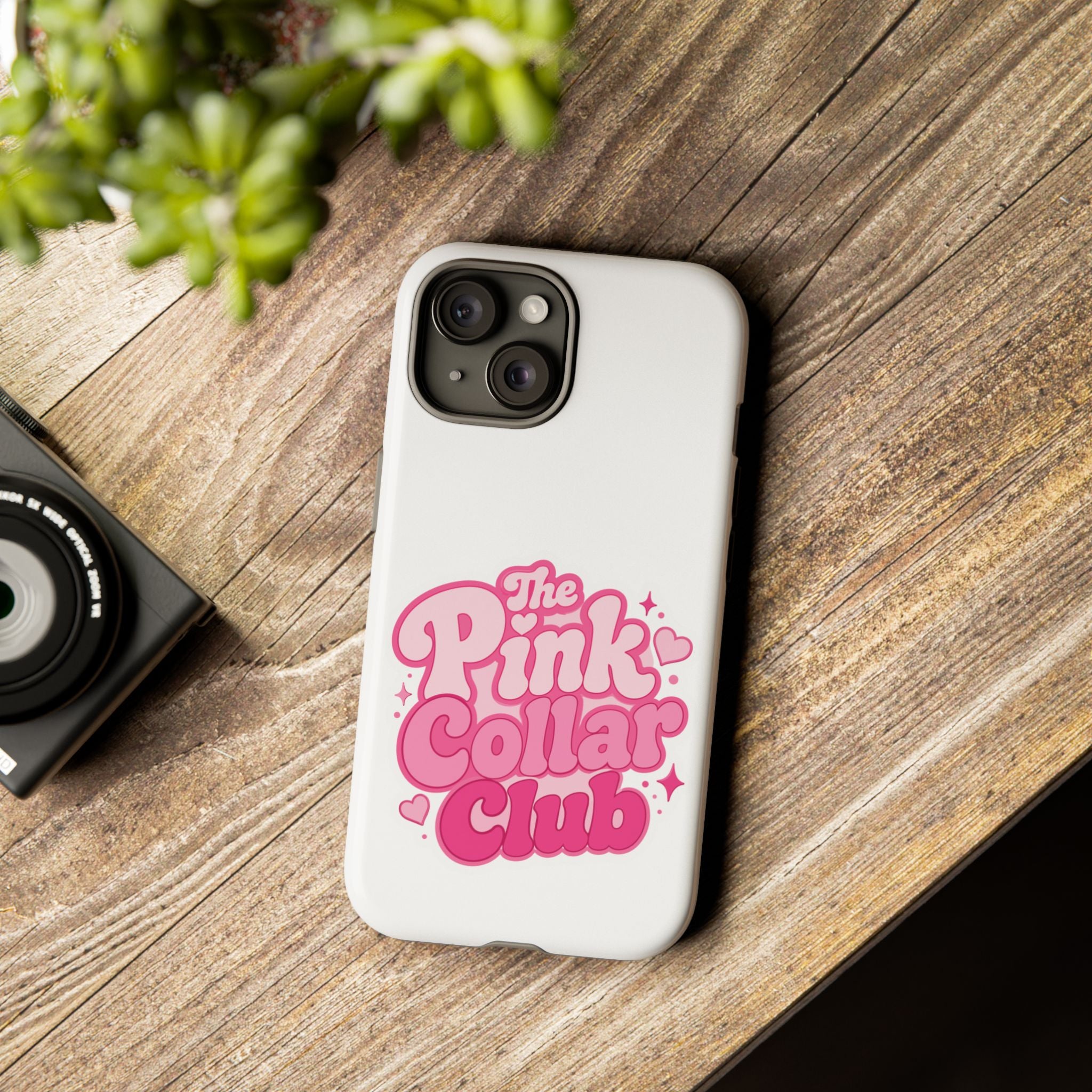 The Pink Collar Club Phone Case — iPhone Cute Retro Pink Graphic Tough Case
